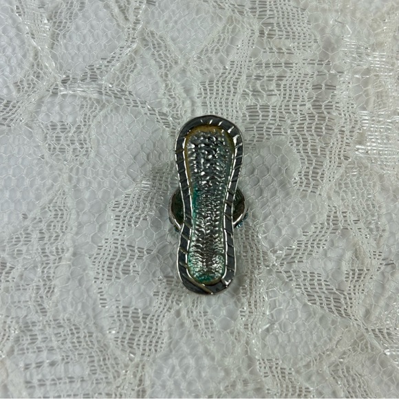 Hawaiian Jeweled Martini Flip Flop Pendant Charm in Faux Gemstones Glamcore - Picture 3 of 5